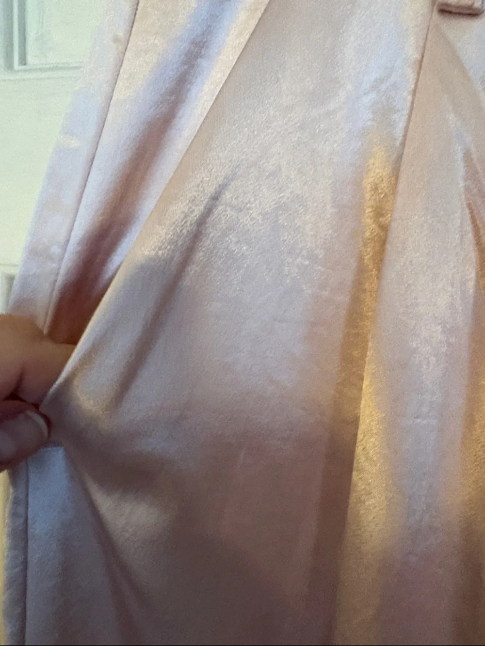 Francesca's Shimmery Light Blush Satin pants size large brand new with tags - Picture 4 of 8